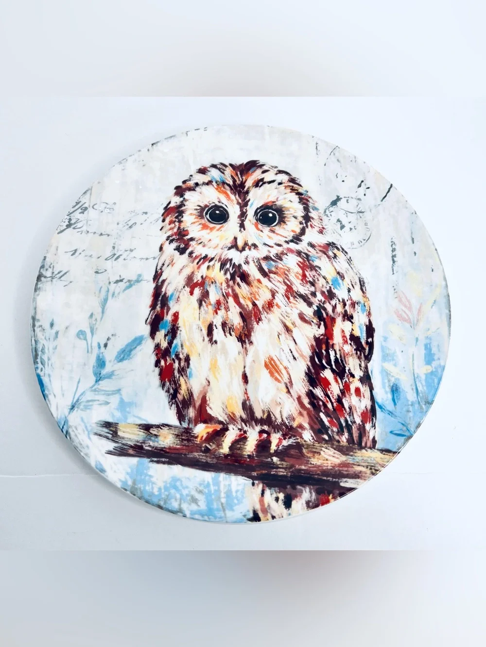 Pier 1 Imports Owl Ironstone Salad Plate 8.75” Woodland Cottagecore